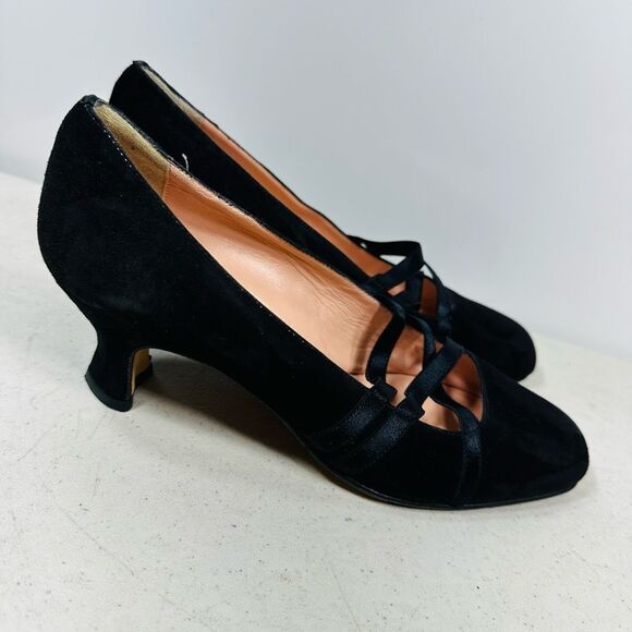 Anyi Lu Italy Real Suede Leather Heels Size US 9 Euro 39.5 - Picture 2 of 7